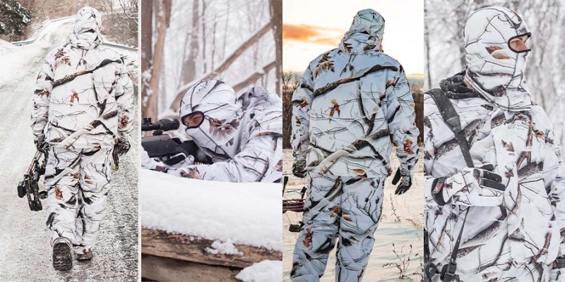 snow camo brown hunting