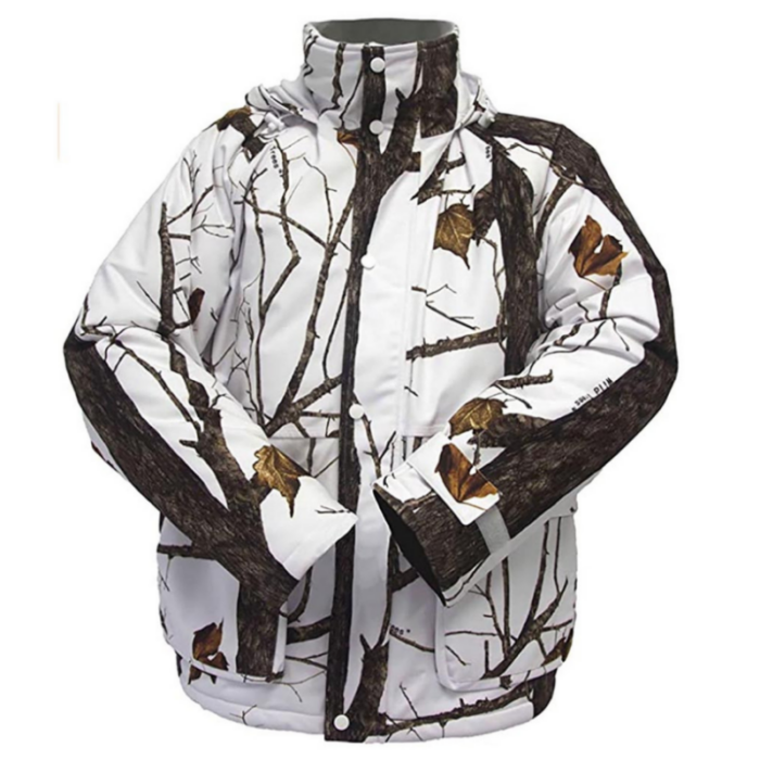 snow camo hunting clothing